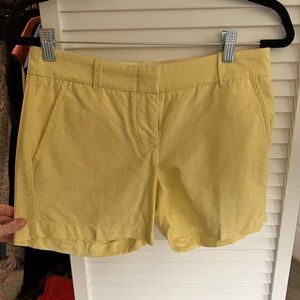 J. Crew Chino Short Size 0 yellow solid 13in, 5inch inseam